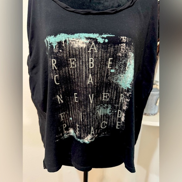 Velvet Thorn Sheer boho grunge style Black Graphic Top size Large - Picture 3 of 11